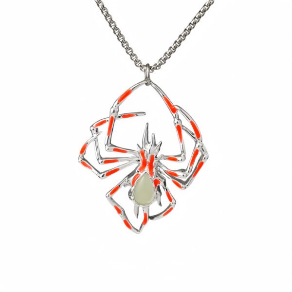 Halloween Creative Stereo Luminous Spider Necklace Jewerly Glowing Night Fluorescence Antique Vintage Glow In The Dark For Men Women Gift Party Halloween Day Club - Image 7